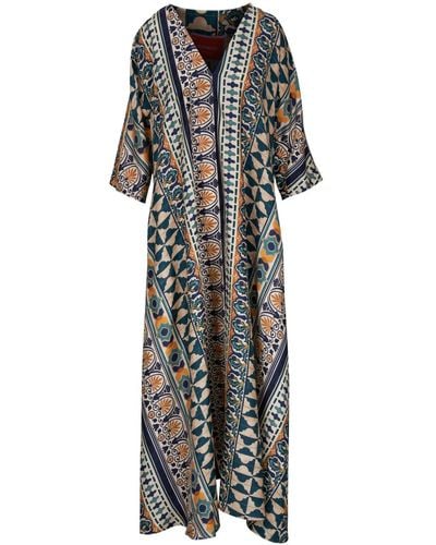 La DoubleJ Maxi-jurk Met Geometrische Print - Zwart
