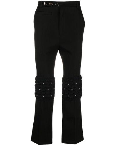 NAMACHEKO Cropped Crystal-embellished Flared Trousers - Black