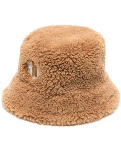 Maje Clover Faux-fur Bucket Hat - Natural