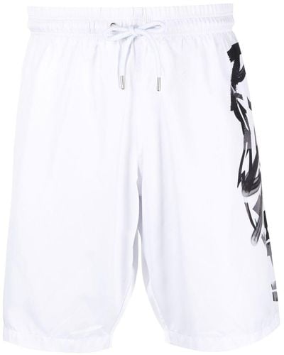 Philipp Plein Logo-print Swim Shorts - White