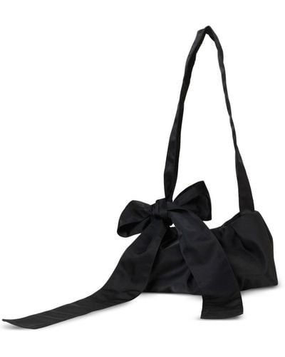 Cecilie Bahnsen Vesna Bow Satin Shoulder Bag - Black