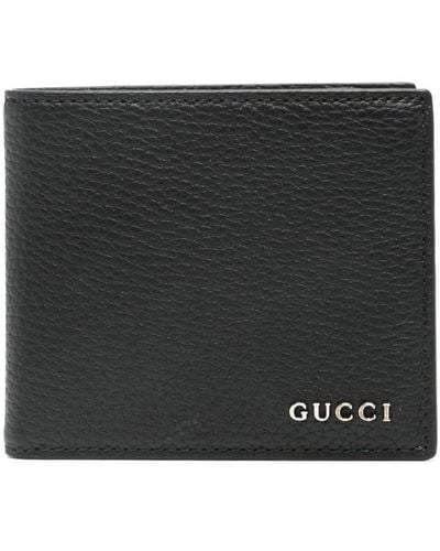 Gucci Logo-Lettering Leather Wallet - Black