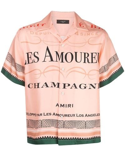 Amiri Les Amoureux Champagne Satin Shirt - Pink