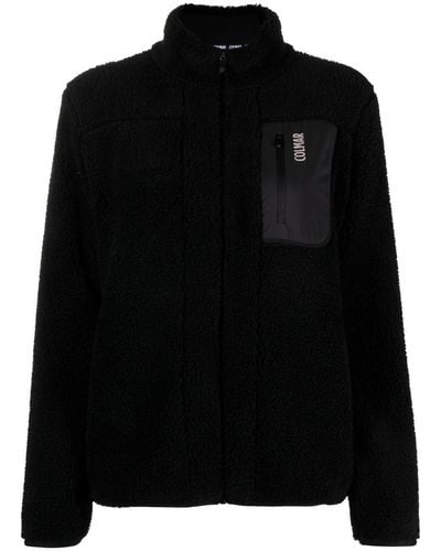 Colmar Fleece-texture Zip-up Jacket - Black