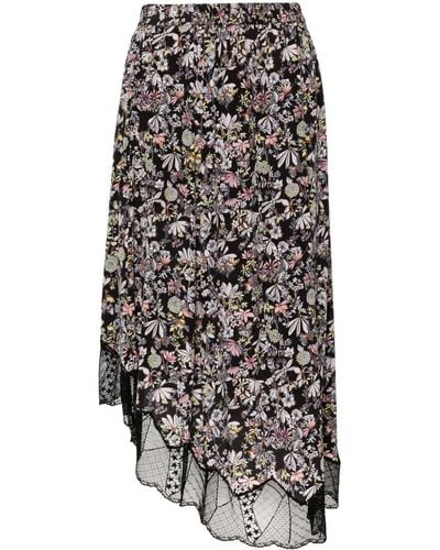 Zadig & Voltaire Kaya Floral-print Midi Skirt - Grey