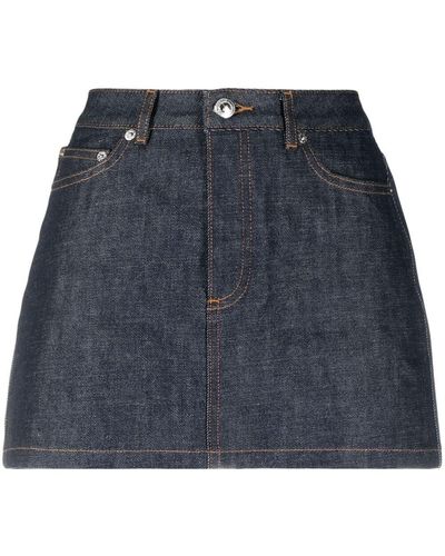 A.P.C. Denim Midi Skirt - Blue