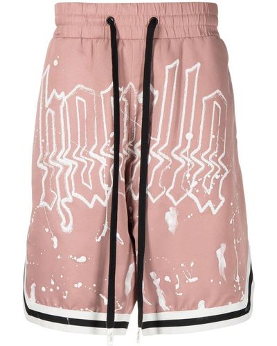 Haculla Paint Splatter Basketball Shorts - Pink