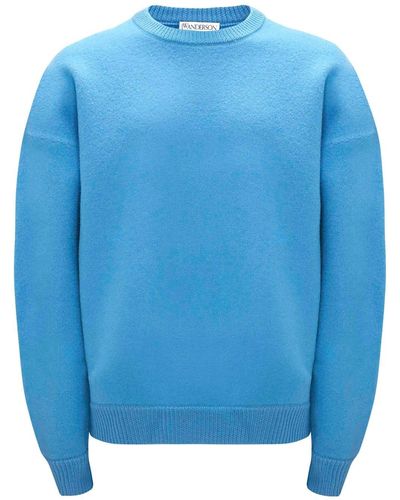 JW Anderson Crew-neck Merino Sweater - Blue