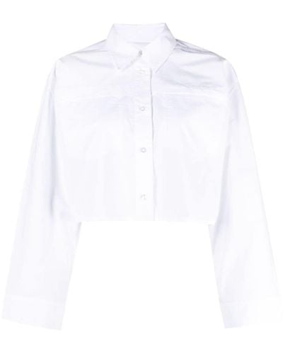 Remain T-shirt en coton biologique à coupe crop - Blanc