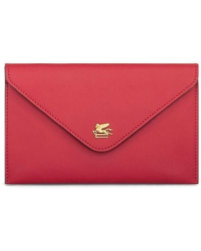 Etro Leather Envelope Purse - Red