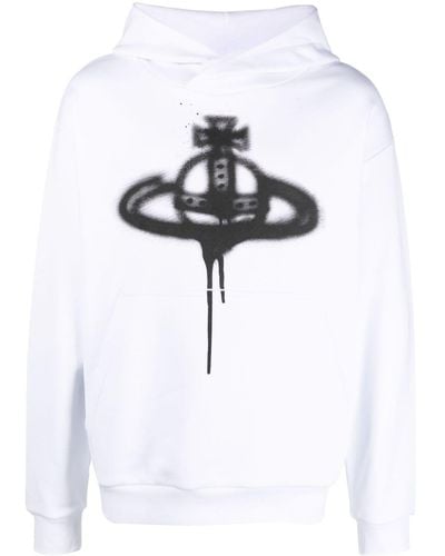 Vivienne Westwood Orb-print jersey hoodie - Bianco