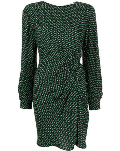 Diane von Furstenberg Robe courte Coraline à imprimé géométrique - Vert