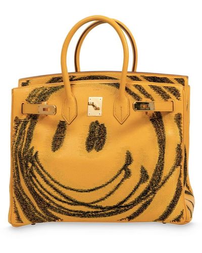 Jay Ahr Hermès Birkin 35 Smiley Tote Bag - Yellow