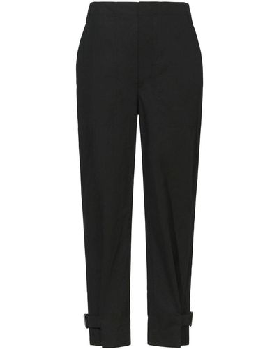 Proenza Schouler Buckled-ankle Tapered Pants - Black