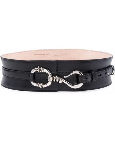 Alexander McQueen Wide Leather Belt - Black