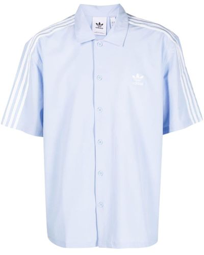 adidas Stripe-detail Button-up Shirt - Blue