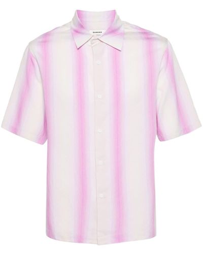 Sandro Stripe-pattern Faded Shirt - Pink