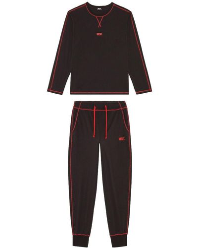 DIESEL Umset-willong Logo-print Pajamas - Black