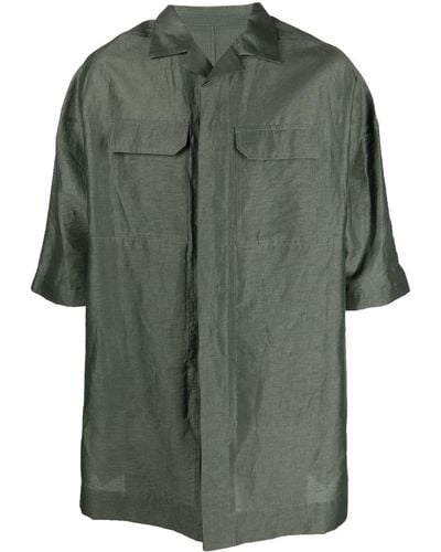 Rick Owens Glanzend Overhemd - Groen