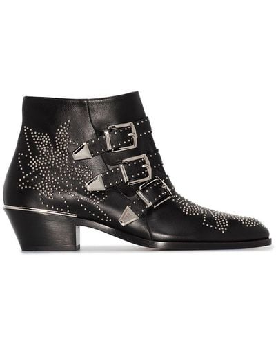 Chloé Susanna 30mm Studded Ankle Boots - Black