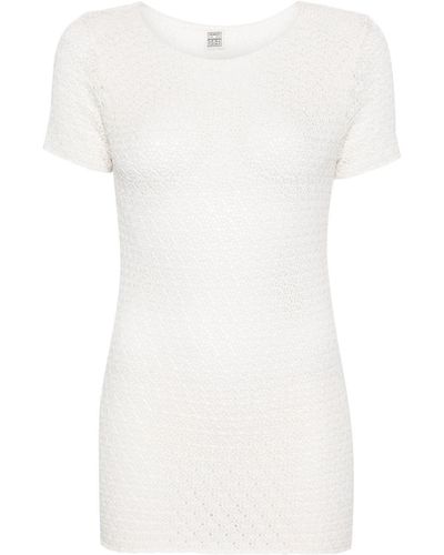 Totême Crochet short-sleeved top - Weiß