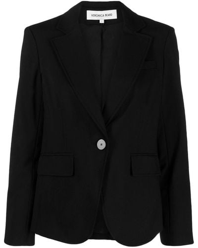 Veronica Beard Blazer en laine mélangée à simple boutonnage - Noir