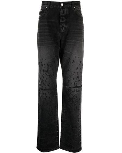 Amiri Gerafelde Straight Jeans - Zwart