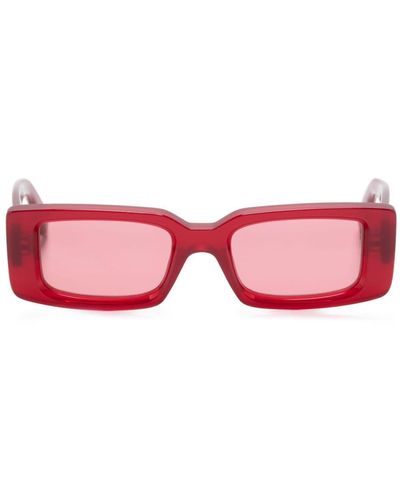 Off-White c/o Virgil Abloh Arthur Rectangle-frame Sunglasses - Pink