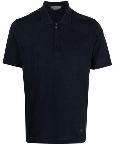 Corneliani Cotton Short-sleeve Polo Shirt - Blue
