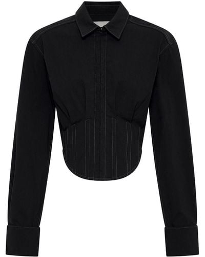 Dion Lee Cropped Corset-style Shirt - Black
