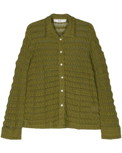 Séfr Yasu Open-knit Shirt - Green
