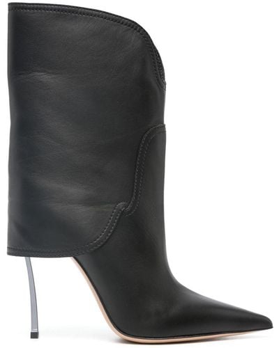 Casadei 100mm Leather Boots - Black