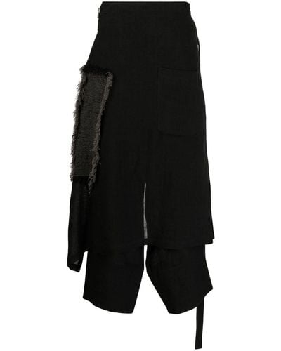 Yohji Yamamoto Pantalon à design patchwork - Noir