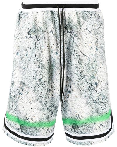 John Elliott Pantalones cortos de baloncesto con piedras estampadas - Multicolor