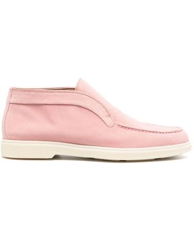 Santoni Suede Ankle Loafers - Pink