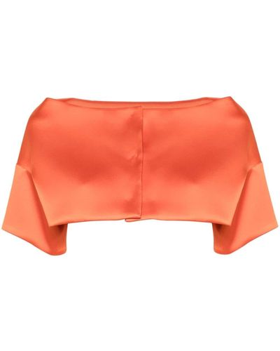 P.A.R.O.S.H. Drop-shoulder Cropped Jacket - Orange