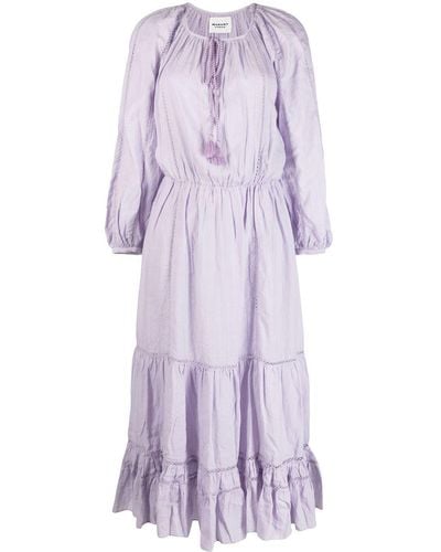 Isabel Marant Keyhole Tiered Midi Dress - Purple