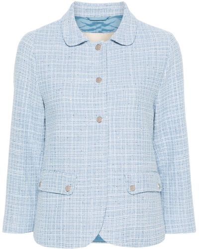 Herno Sequin-embellished Tweed Jacket - Blue