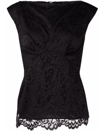 Philipp Plein Lace-patterned Sleeveless Blouse - Black