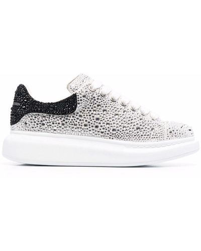 Alexander McQueen Sneakers surdimensionnés avec des cristaux - Gris