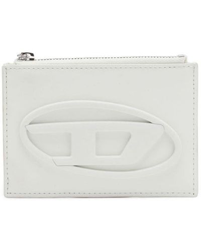 DIESEL 1dr Leather Cardholder - White