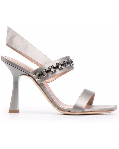 Alberta Ferretti Chain-detail Leather Sandals - White