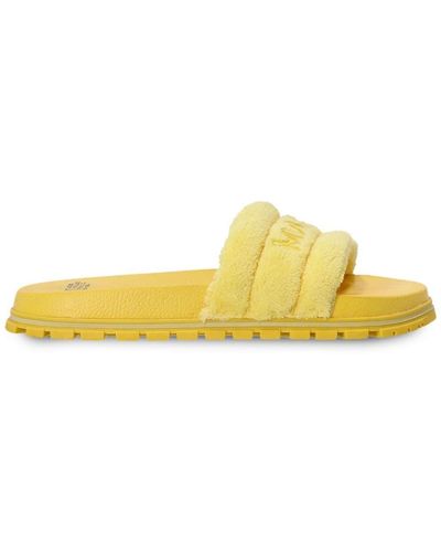 Marc Jacobs The Slide Logo-embroidered Slides - Yellow