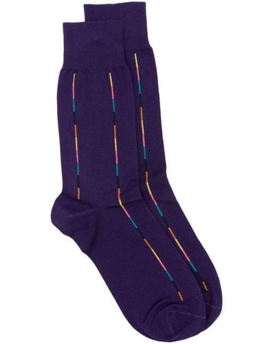 Paul Smith Gareth Artist-stripe Socks - Purple