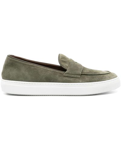 Fratelli Rossetti Penny-slot Suede Loafers - Green