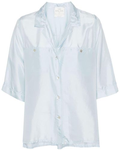 Forte Forte Habotai Silk Half Sleeves Shirt - Blue