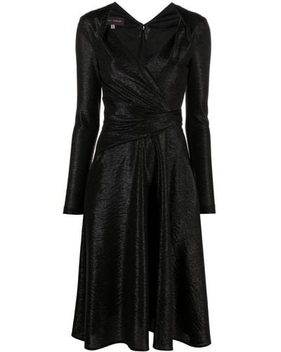 Talbot Runhof メタリック ドレス - ブラック
