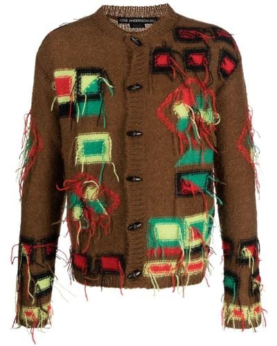 ANDERSSON BELL Village Intarsia-knit Cardigan - Green