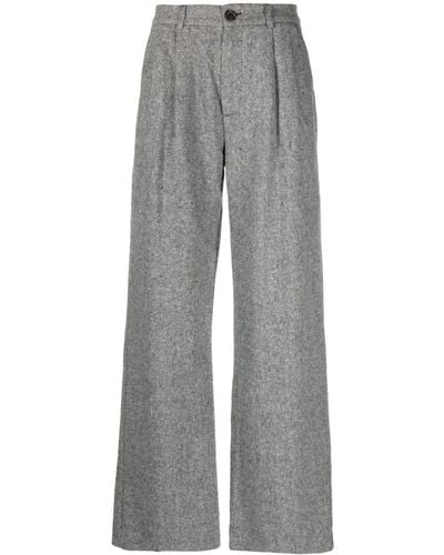 Anine Bing Herringbone Tailored Pants - Grey
