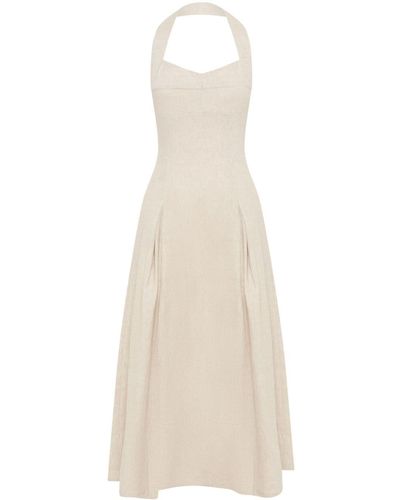 Nicholas Seraphina Kleid aus Leinen - Weiß